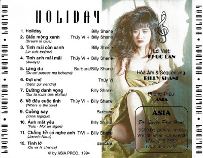 Asia CD 060 - Billy Shane - Holiday (1994)