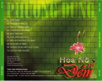 TACD 122 - Phuong Dung - Hoa no ve dem - 1996